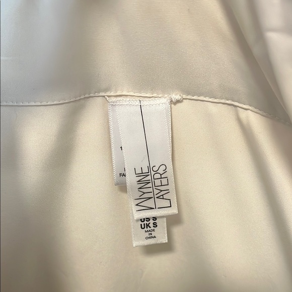 MARLA WYNN Oversized Cream Poncho Hooded Windbreaker Women's Jacket Cape, Size S - Picture 2 of 13